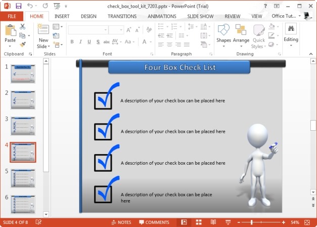 clickable checkbox in powerpoint